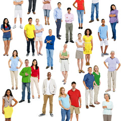 Fototapeta premium Crowd of People on White Background