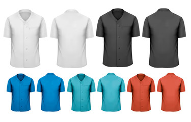 Set of white and black and colorful work clothes. Vector