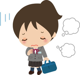 悩み事がある女子高校生