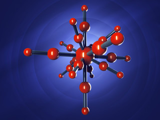 Model of graphite molecular structure on blue