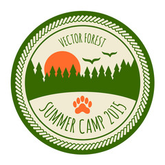 Vintage summer camp sticker