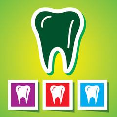 Colourful editable icon of Tooth Icon
