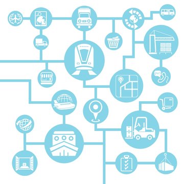 transportation and mass communication network concept