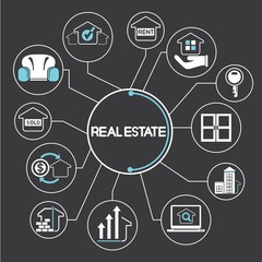 real estate concept network, info graphics