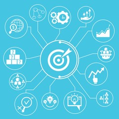 business strategy concept network, info graphics