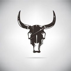 retro bull skull