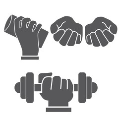 set of hand in different postures