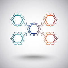 connection from five identical cells. gradient