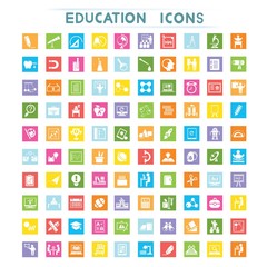 education icons, flat icons