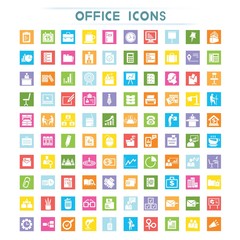 business icons, office icons, flat theme
