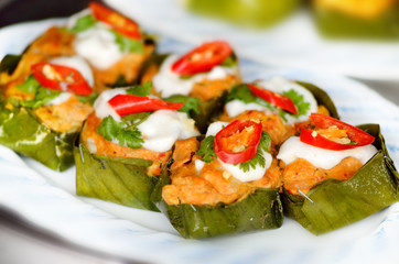 Steamed fish with curry paste