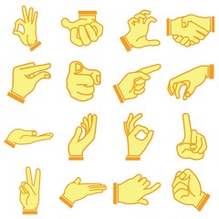 hand, cartoon style, orange theme