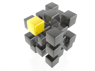 Obraz premium Yellow and grey cubes
