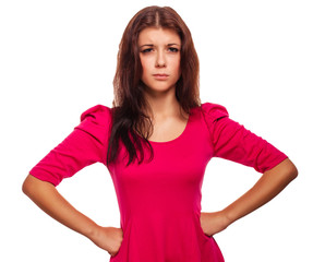 Fototapeta premium serious thoughtful woman she thought gloomy