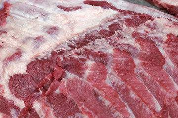 Fresh raw pork textured - in the market