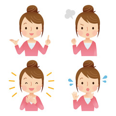 女性　表情　セット