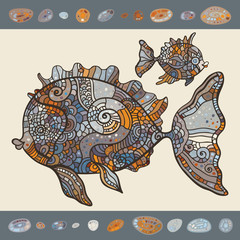 Abstract Cartoon Sea Fish.