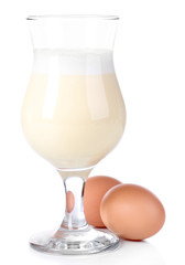 Eggnog isolated on white
