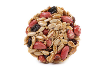 Round candied seeds and nuts.