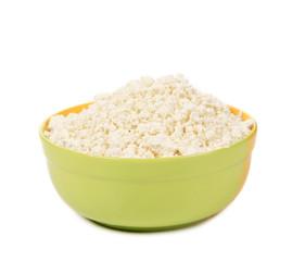 Cottage cheese in bowl.
