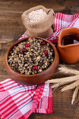 Plate with kutia -  traditional Christmas sweet meal in