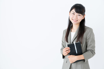 Fototapeta premium young asian businesswoman on white background