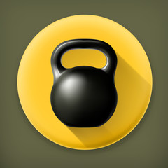 Weight, long shadow vector icon