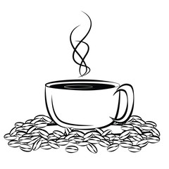 Coffee or cup of tea on a white background