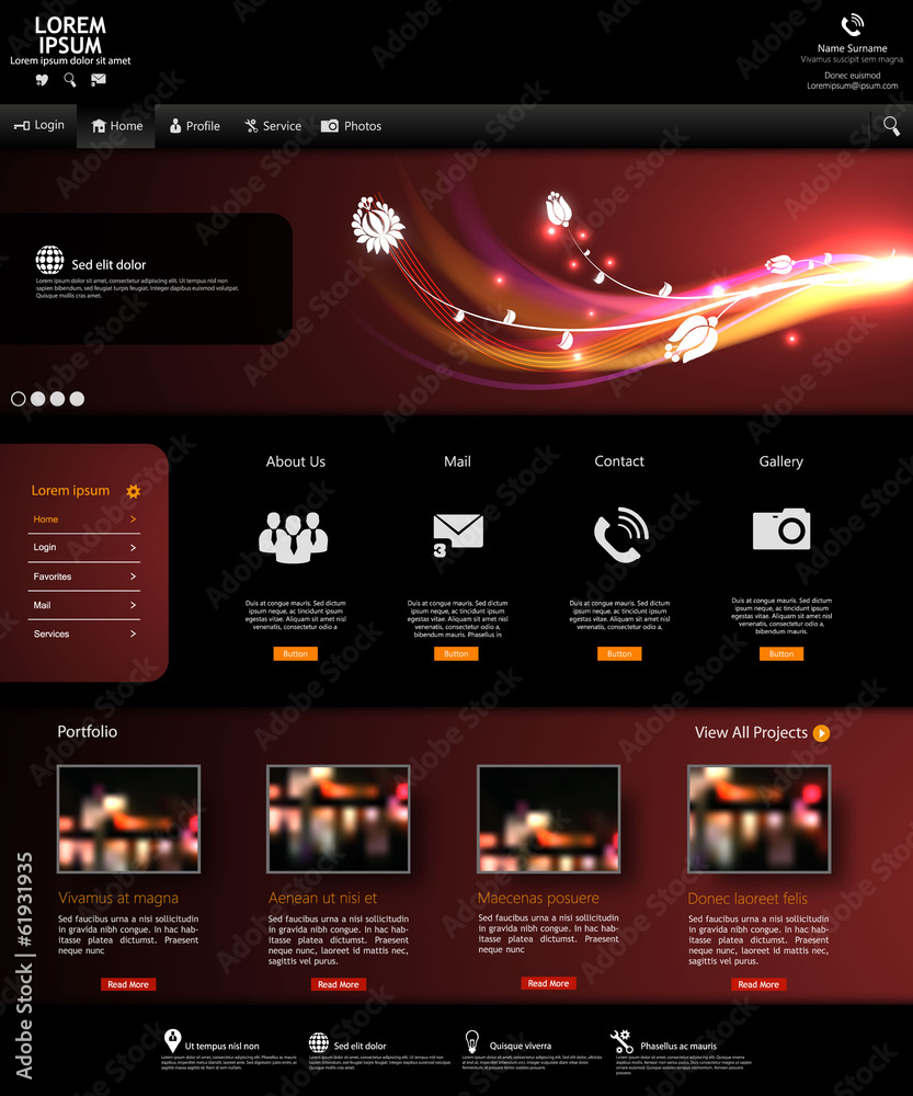 Canvas Prints professional website design dark template