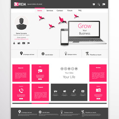 business website template - home page design - clean and simple