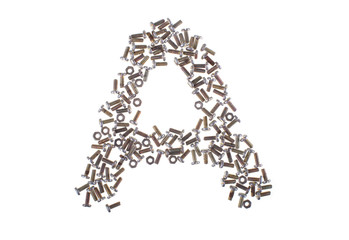 Alphabet from nuts and bolts