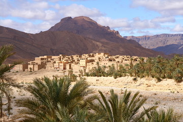 village dans l'anti-atlas dans la région de Tata au Maroc
