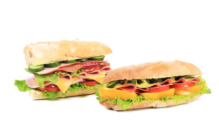 Two fresh sandwiches.