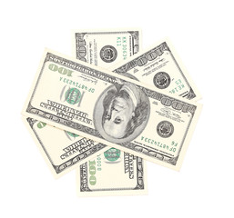 One hundred dollar greenbacks.