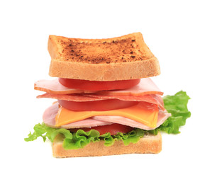 Sandwich with tomato and cheese.
