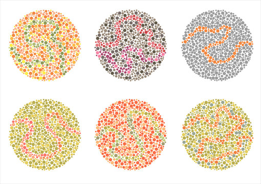 Ishihara Test. color blindness disease. perception test,