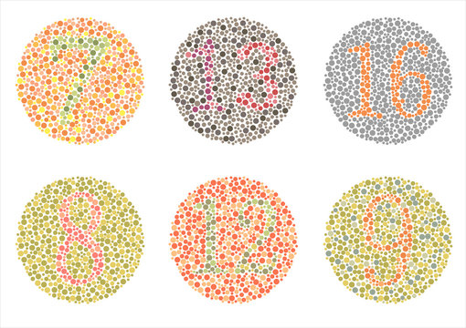 Ishihara Test. Color Blindness Disease. Perception Test,