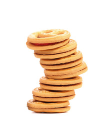 Stack of smile biscuits.