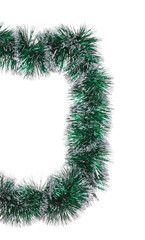 Christmas green tinsel as half frame.