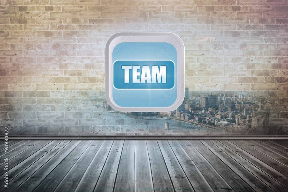 Poster Composite image of team banner on abstract screen
