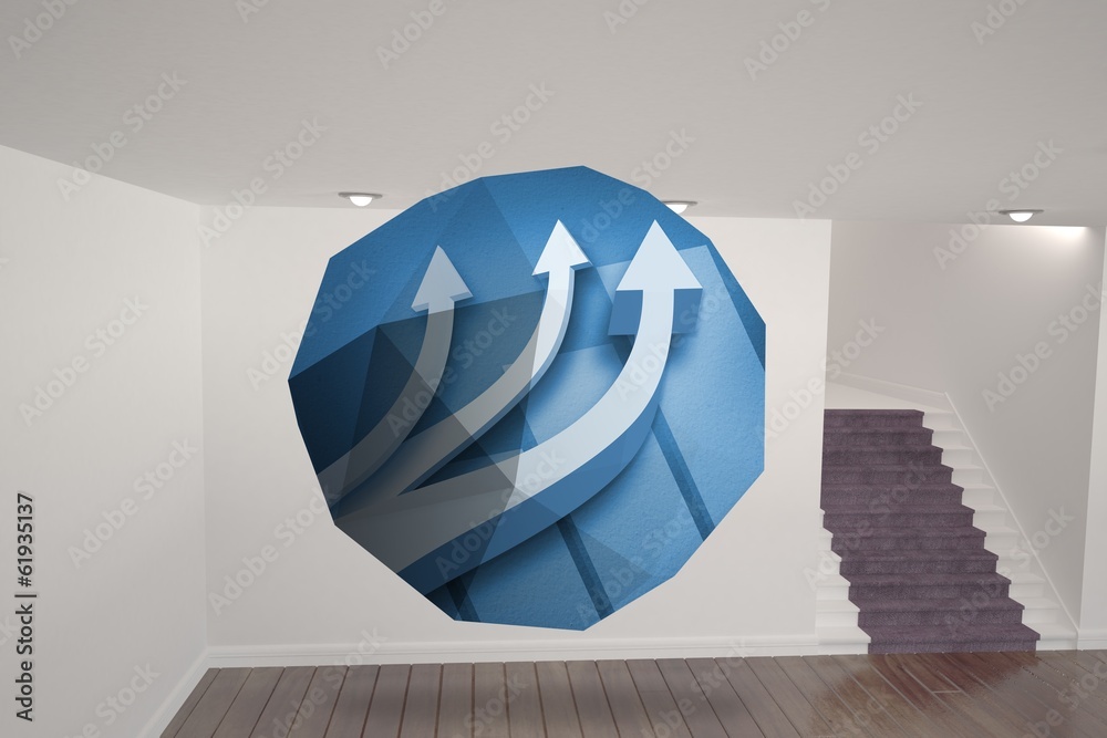 Poster Composite image of arrows on abstract screen