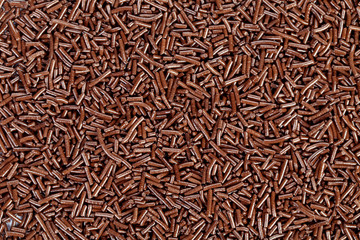 Close up of chocolate sprinkles.