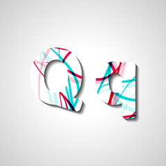 Colorful letter alphabet, abstract illustration