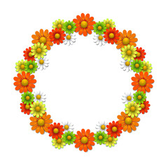 Wreath from bright flowers