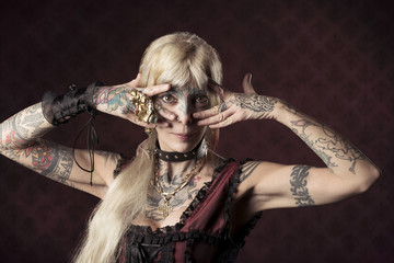 carnival girl with tattoo