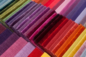 Abwaschbare Fototapete Staub colorful fabric samples