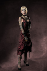 Fototapeta na wymiar tattoo carnival gothic woman