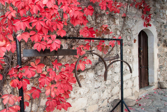 Traditional iron semantron  in monastery  in Greece