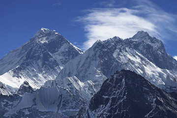 Mount Everest, highest mountain in the world, Nepal.