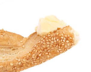 Close up of cheese sticks with seeds.